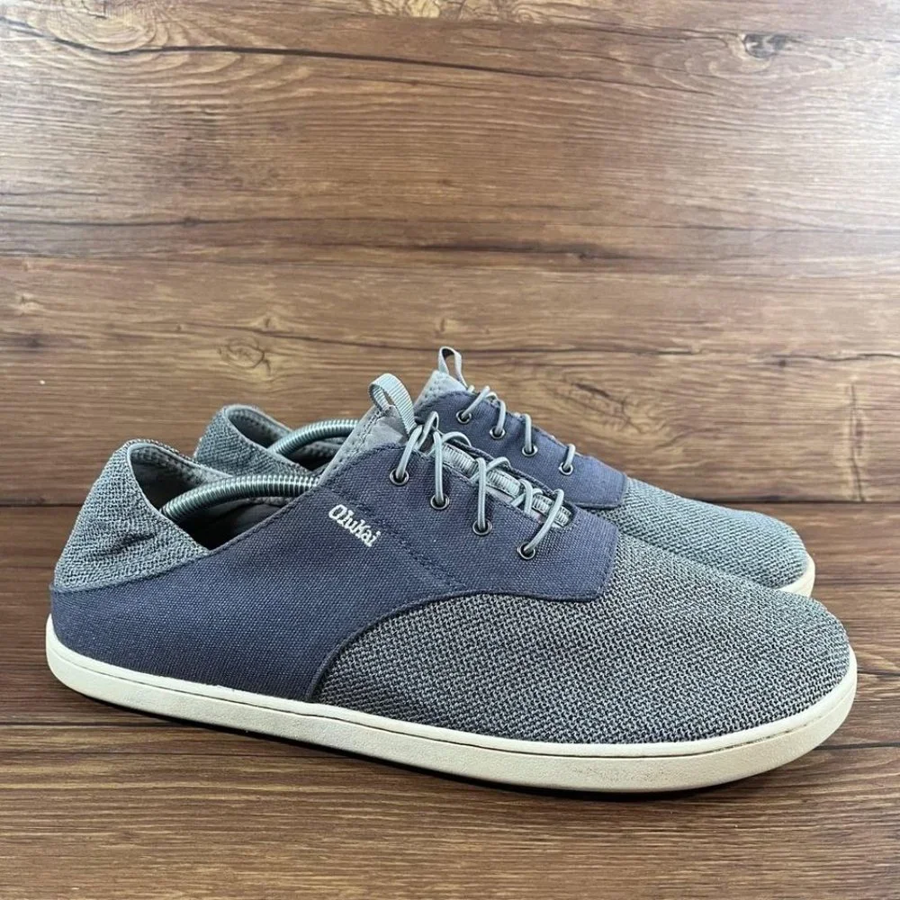 Olukai Nohea Moku Gray Slip-On Sneakers Men’s Size 12
